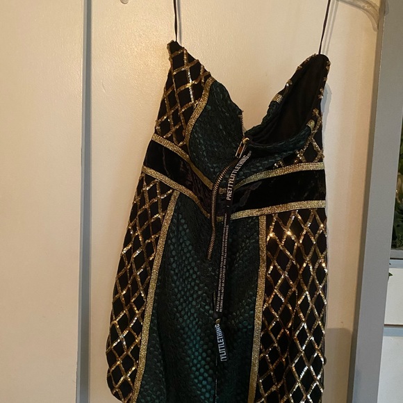 PRETTYLITTLETHING emerald green bodycon dress - Picture 5 of 6